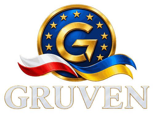 GRUVEN — logo (wersja na ciemne tło)